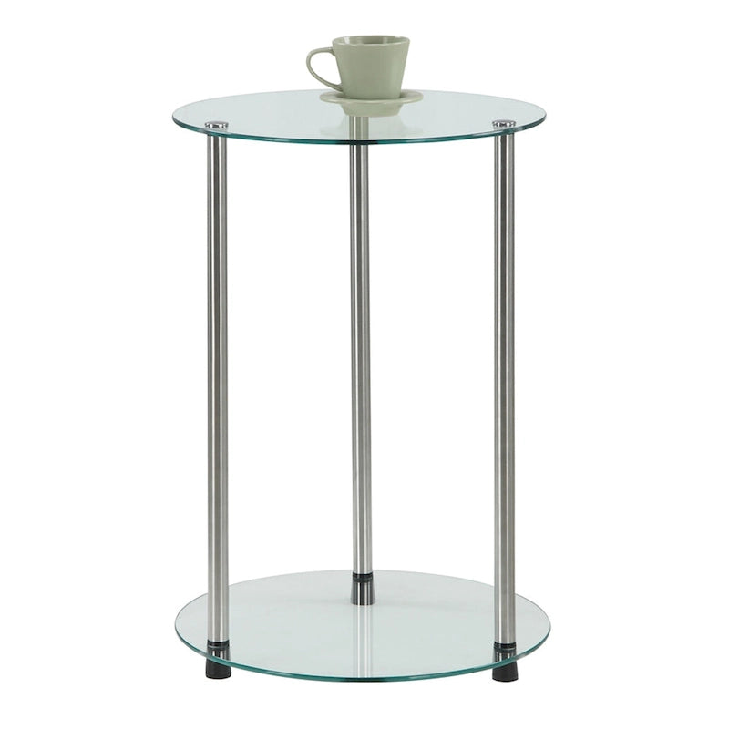 Classic Glass 2-Tier Round End Table