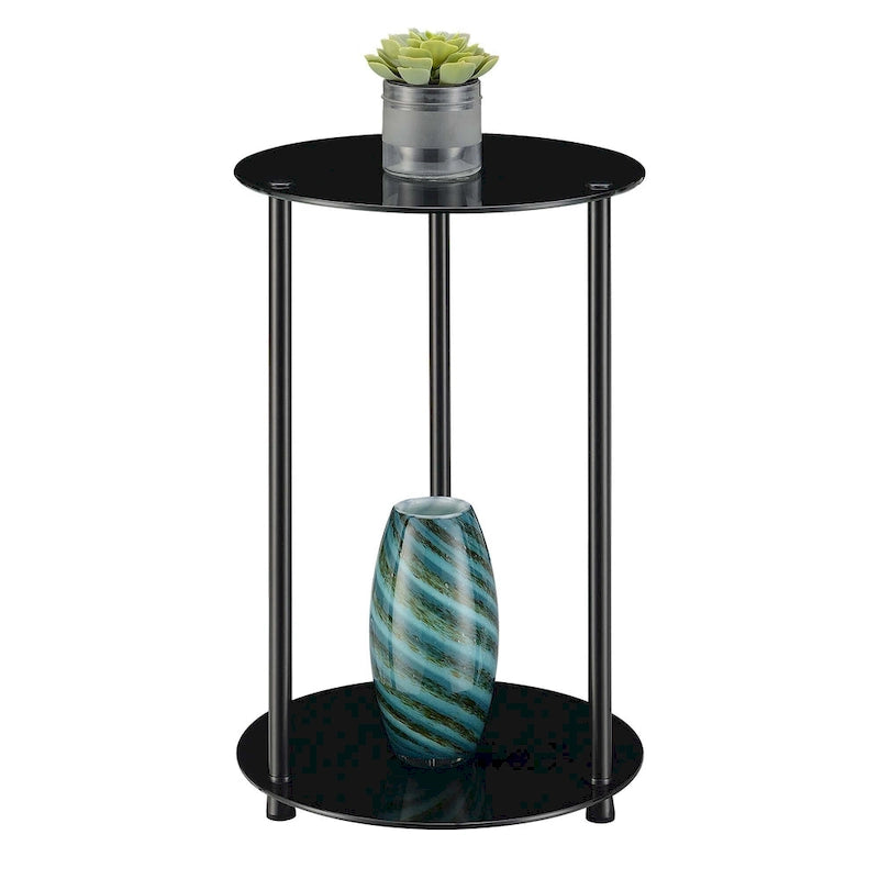 Classic Glass 2-Tier Round End Table