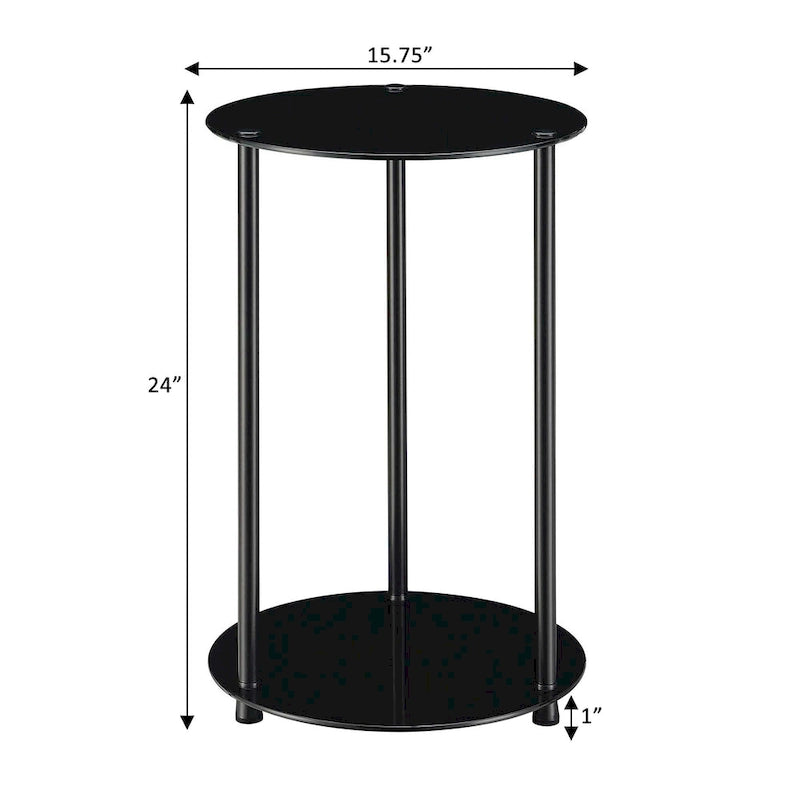 Classic Glass 2-Tier Round End Table