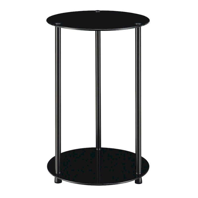 Classic Glass 2-Tier Round End Table
