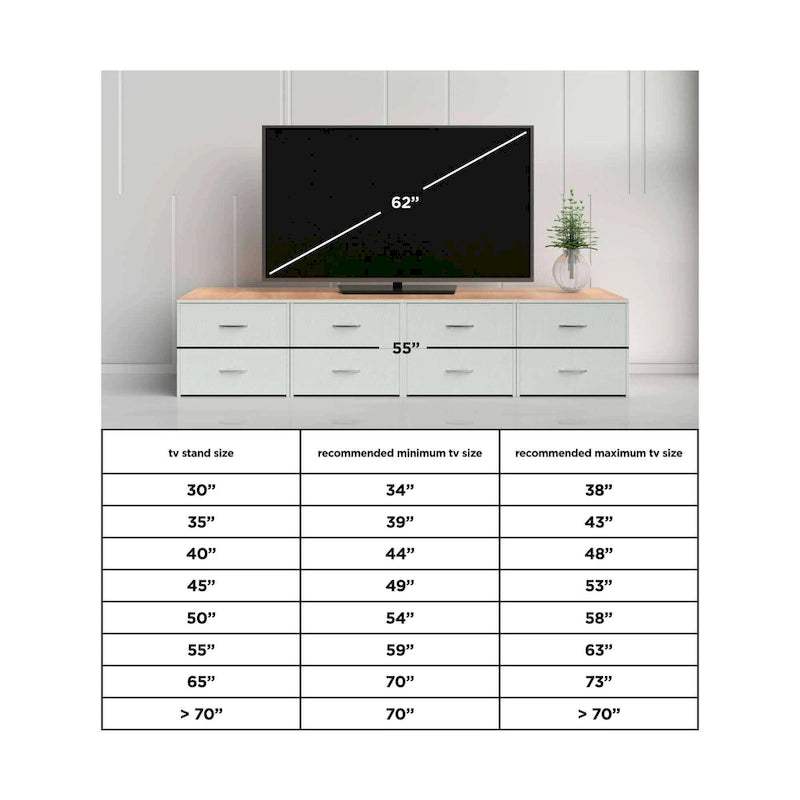 Woodgrain 60-inch TV Stand with 4 Drawers