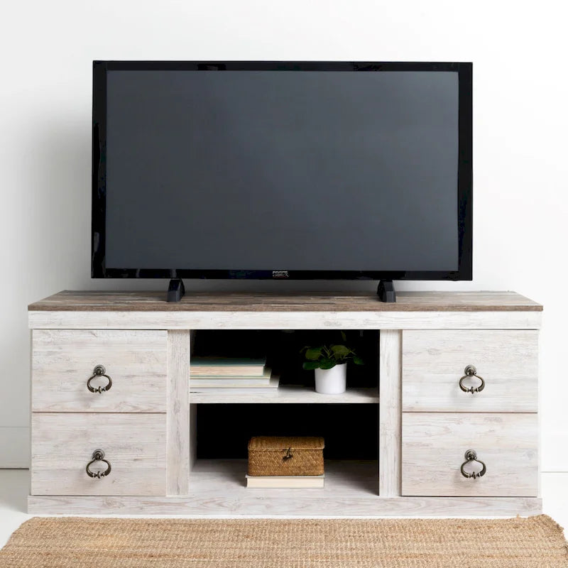 Woodgrain 60-inch TV Stand with 4 Drawers