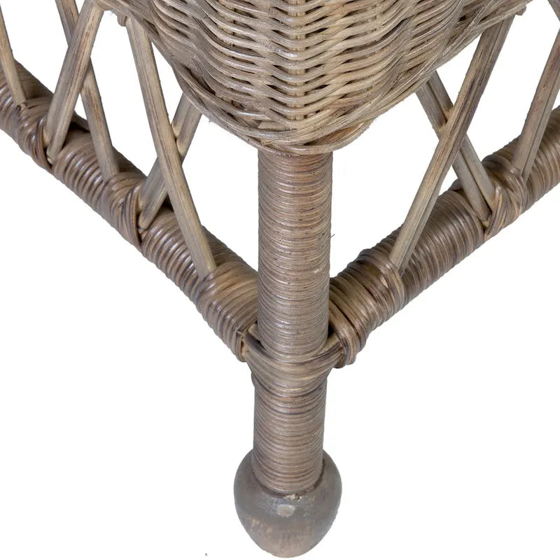 Natural Rattan Cushioned Dining Accent Chair