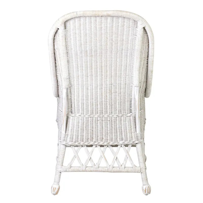 Natural Rattan Cushioned Dining Accent Chair
