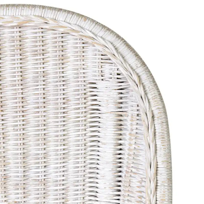 Natural Rattan Cushioned Dining Accent Chair