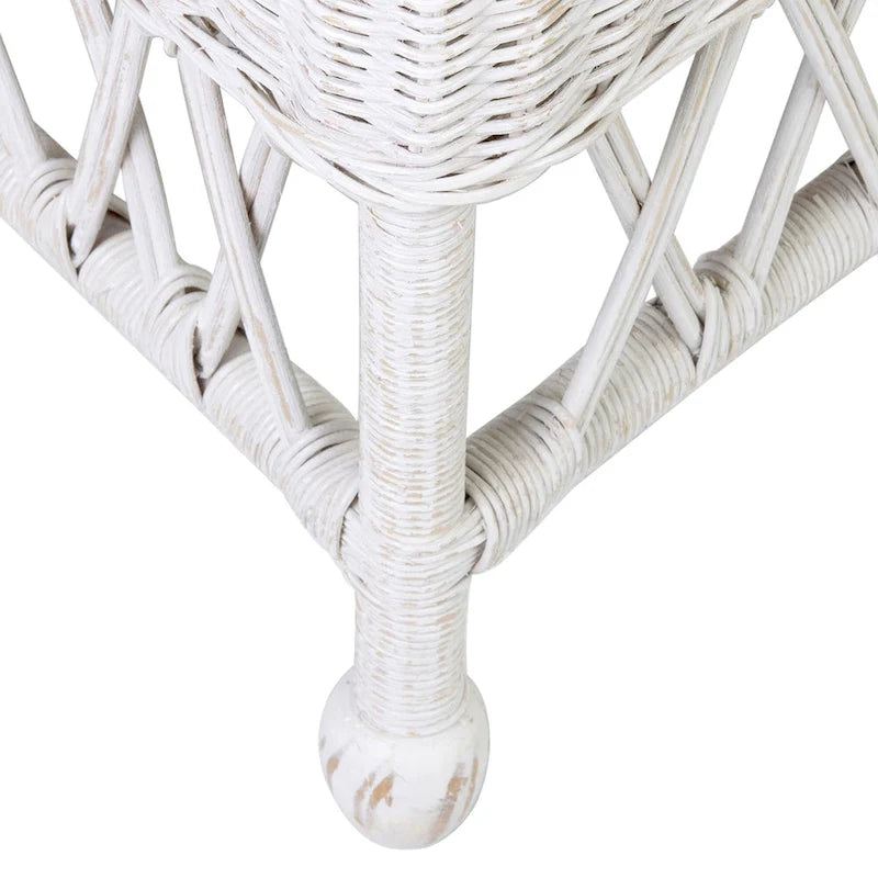 Natural Rattan Cushioned Dining Accent Chair