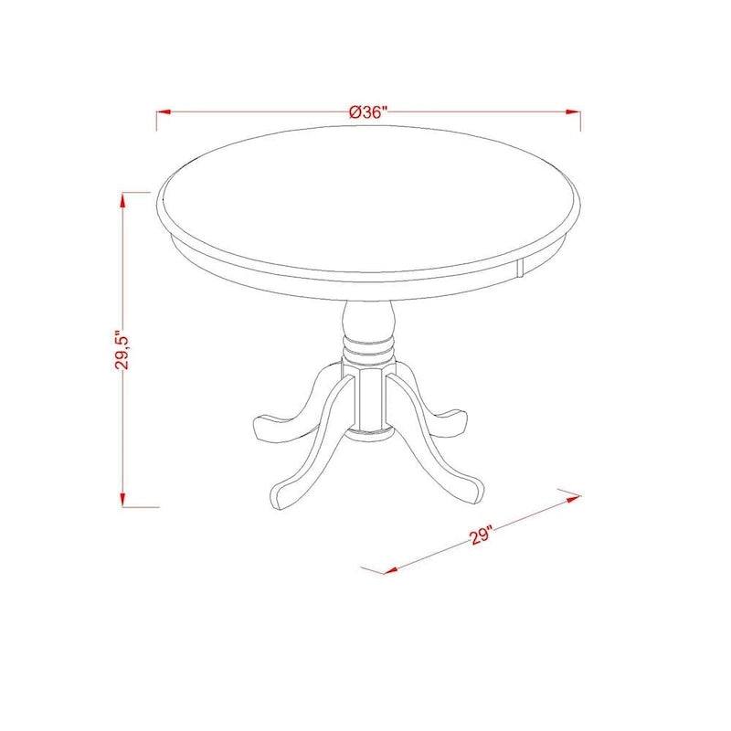Round Kitchen Dining Table with Pedestal Base - Multiple Finishes