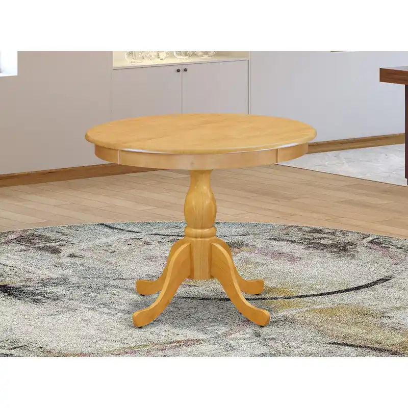 Round Kitchen Dining Table with Pedestal Base - Multiple Finishes