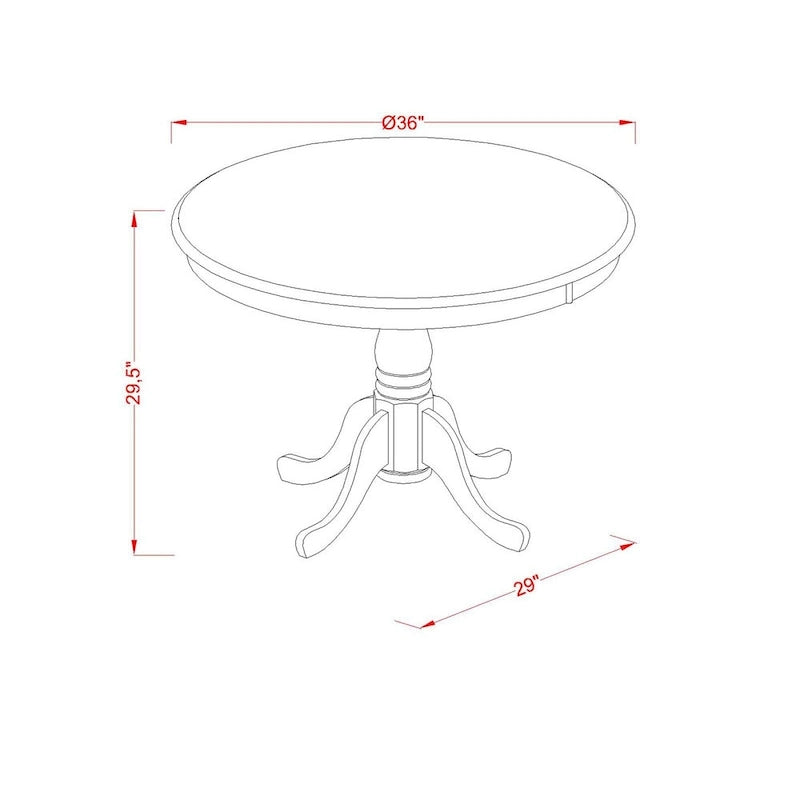 Round Kitchen Dining Table with Pedestal Base - Multiple Finishes