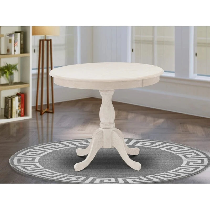 Round Kitchen Dining Table with Pedestal Base - Multiple Finishes