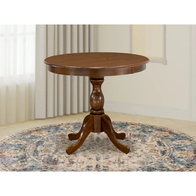 Round Kitchen Dining Table with Pedestal Base - Multiple Finishes