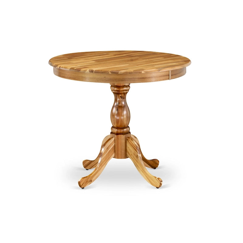 Round Kitchen Dining Table with Pedestal Base - Multiple Finishes