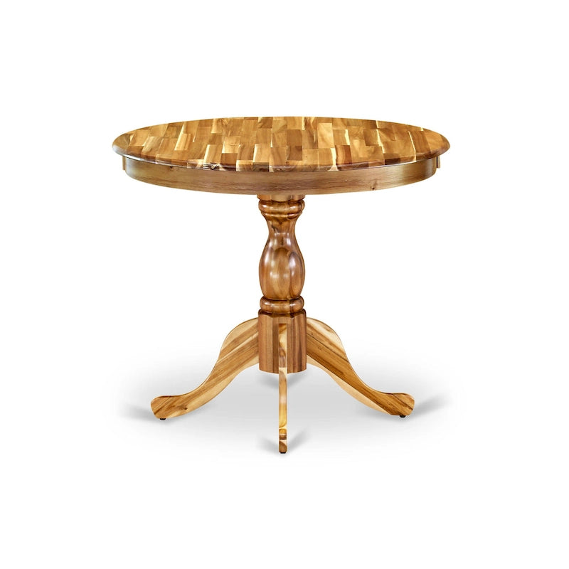 Round Kitchen Dining Table with Pedestal Base - Multiple Finishes