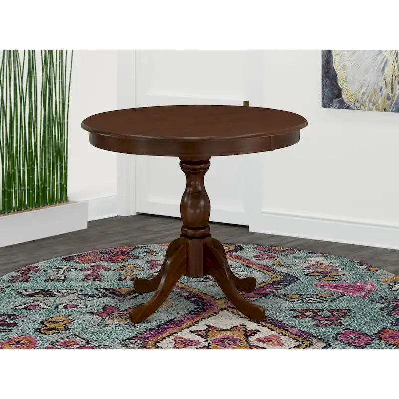 Round Kitchen Dining Table with Pedestal Base - Multiple Finishes