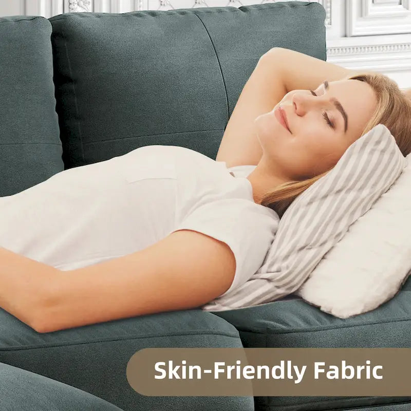 Linen Upholstered L-Shaped Sectional Sofa with Reversible Chaise