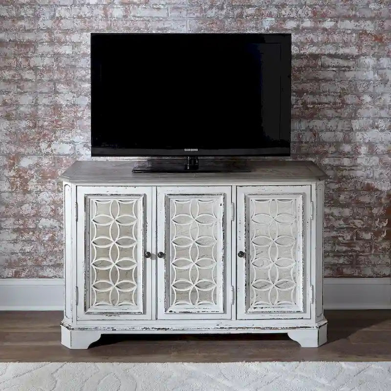 Antique White Mirrored Hall Console