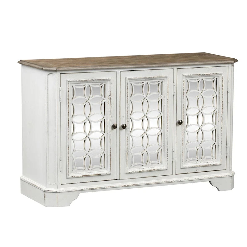 Antique White Mirrored Hall Console