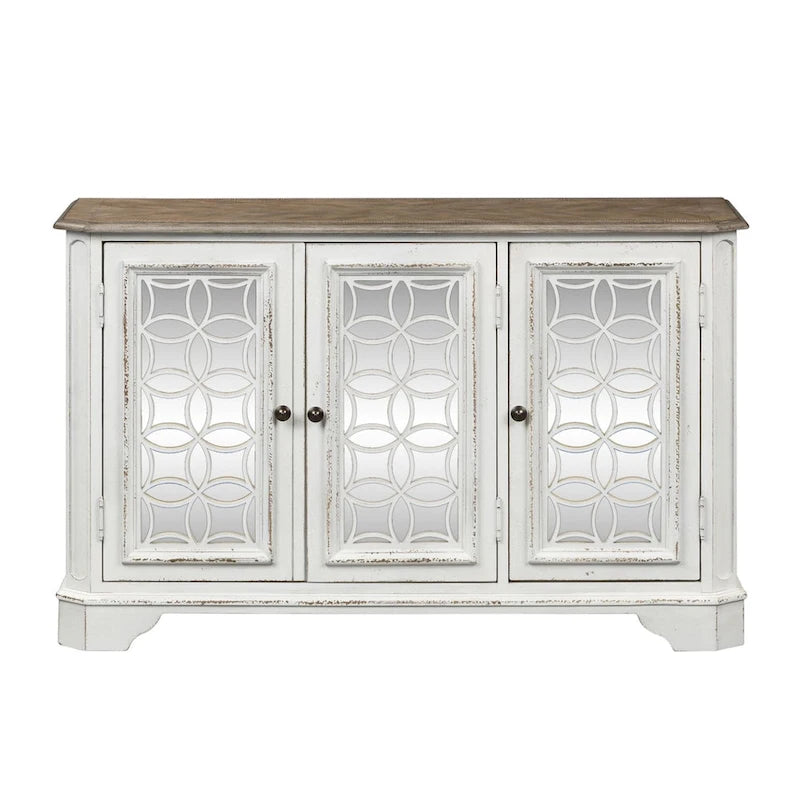Antique White Mirrored Hall Console