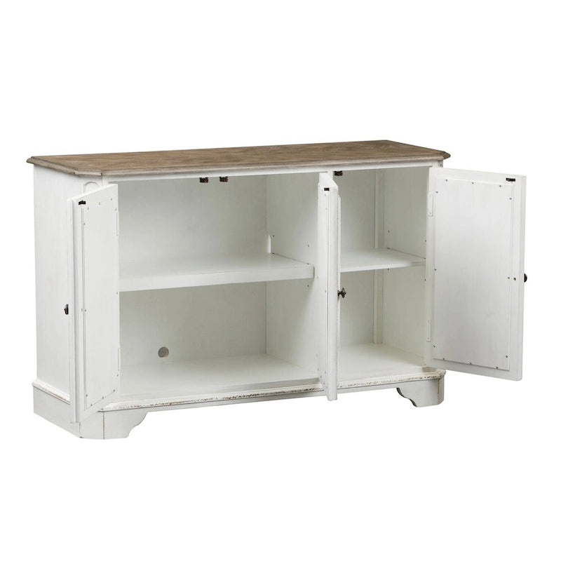 Antique White Mirrored Hall Console