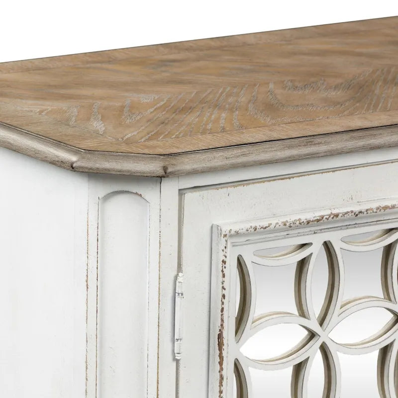Antique White Mirrored Hall Console