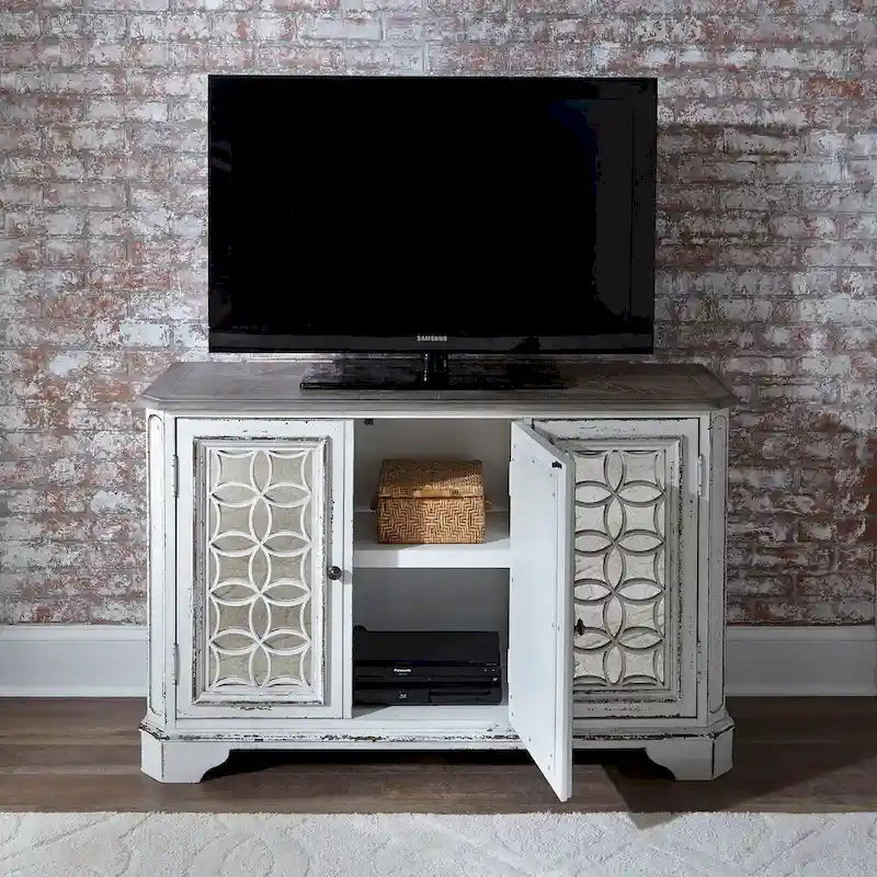 Antique White Mirrored Hall Console