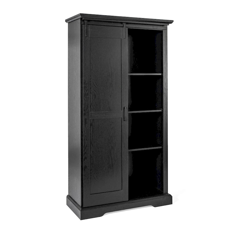Farmhouse Storage Cabinet with Adjustable Shelves and Sliding Barn Door - 16.75D x 36.25W x 68H