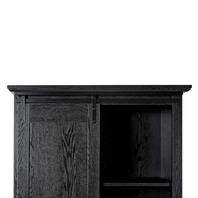Farmhouse Storage Cabinet with Adjustable Shelves and Sliding Barn Door - 16.75D x 36.25W x 68H
