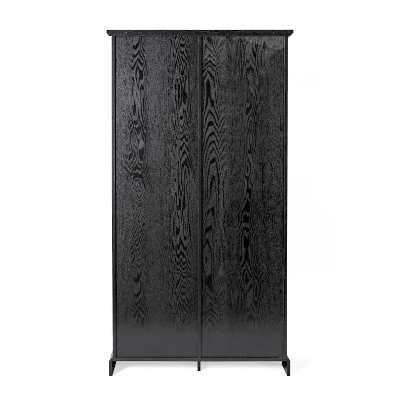 Farmhouse Storage Cabinet with Adjustable Shelves and Sliding Barn Door - 16.75D x 36.25W x 68H