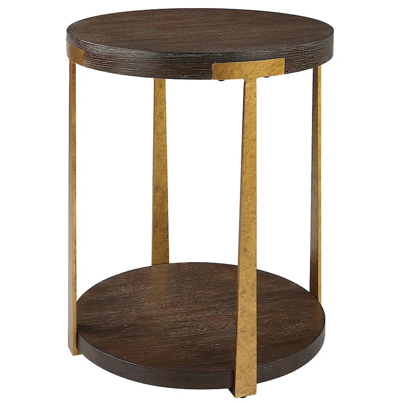 Round Wood Side Table - 19W x 24H x 19D