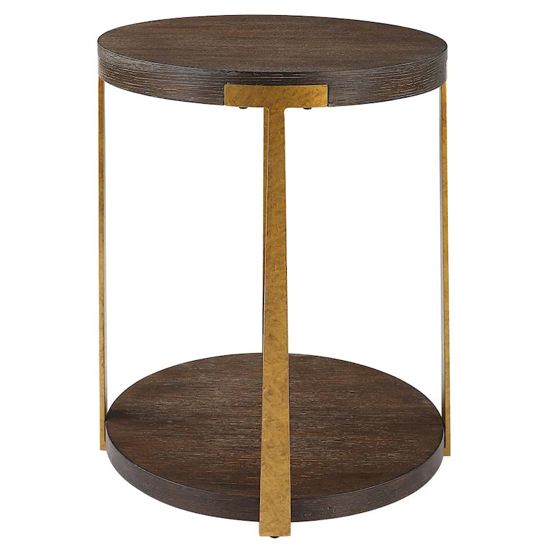 Round Wood Side Table - 19W x 24H x 19D