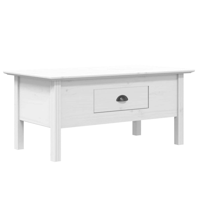 Solid Pine Wood Coffee Table with Drawer - 39.4x21.7x18.1"