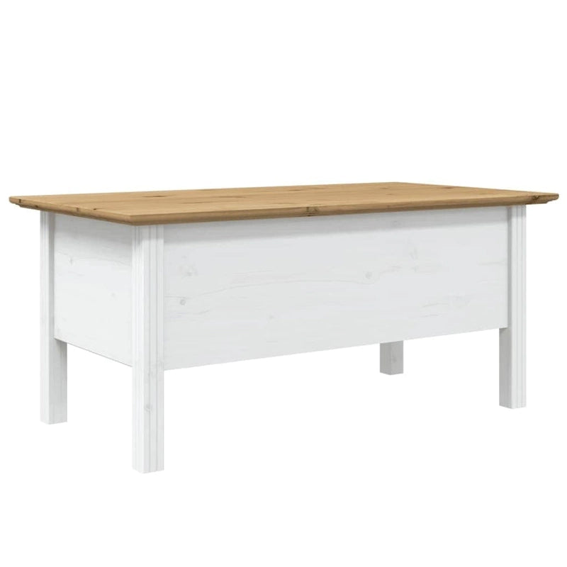 Solid Pine Wood Coffee Table with Drawer - 39.4x21.7x18.1"