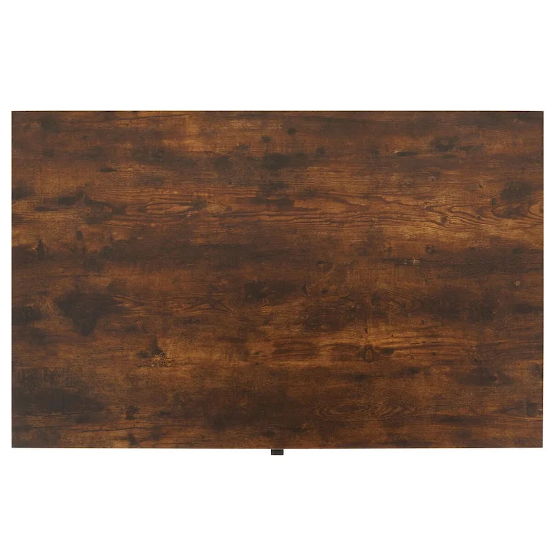 Wood Coffee Table with Black Metal Legs - 47Wx30Dx16H