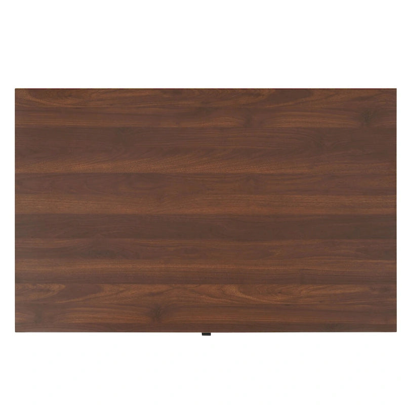 Wood Coffee Table with Black Metal Legs - 47Wx30Dx16H