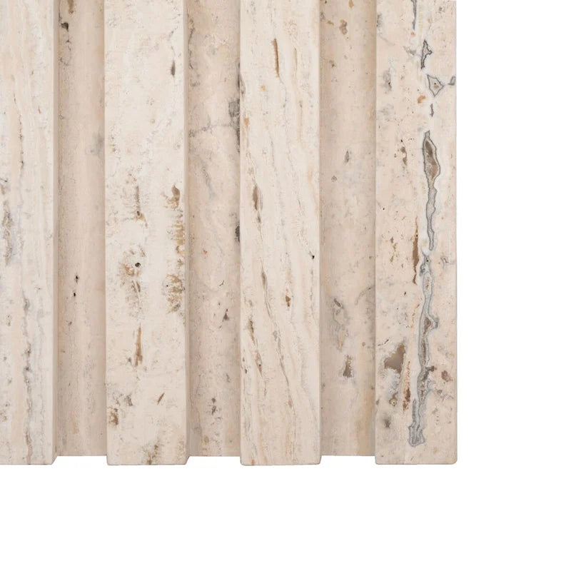 Square Travertine Marble Accent Table - 21"x21"x12"