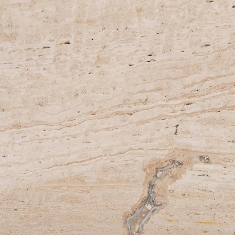 Square Travertine Marble Accent Table - 21"x21"x12"