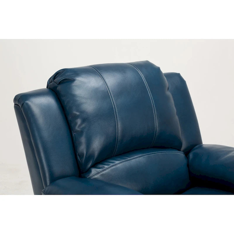 Navy Blue Leather Gel Recliner For Living Room