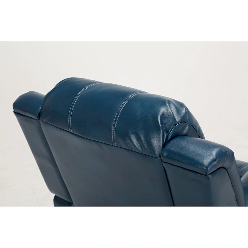 Navy Blue Leather Gel Recliner For Living Room