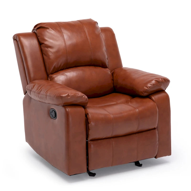 Navy Blue Leather Gel Recliner For Living Room