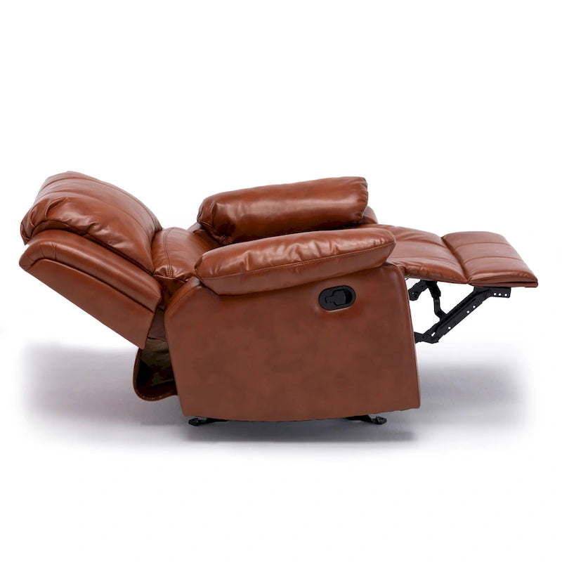 Navy Blue Leather Gel Recliner For Living Room