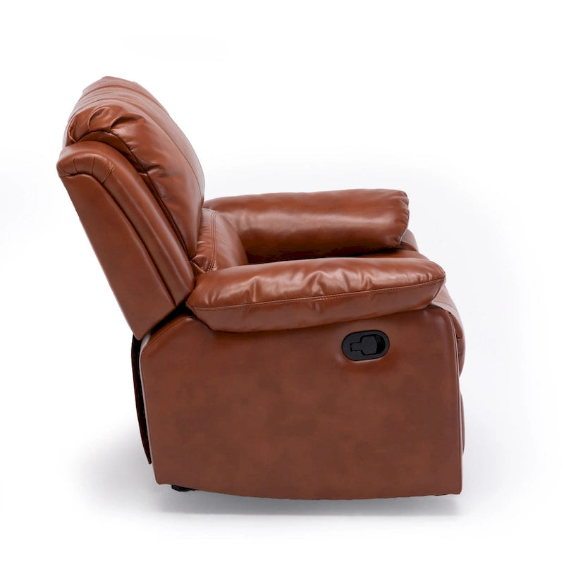 Navy Blue Leather Gel Recliner For Living Room