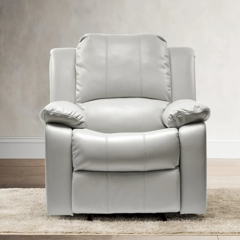 Navy Blue Leather Gel Recliner For Living Room