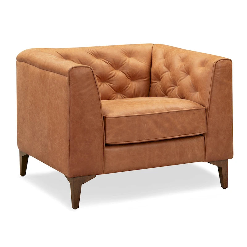 Full Grain Genuine Italian Leather Lounge Chair