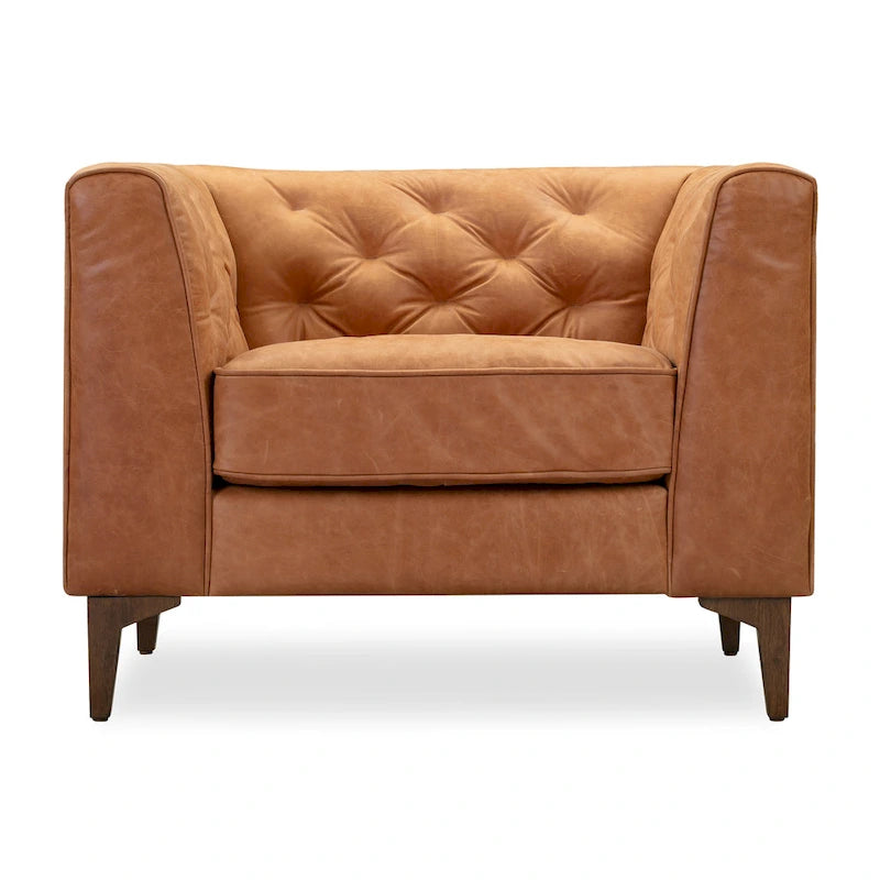Full Grain Genuine Italian Leather Lounge Chair