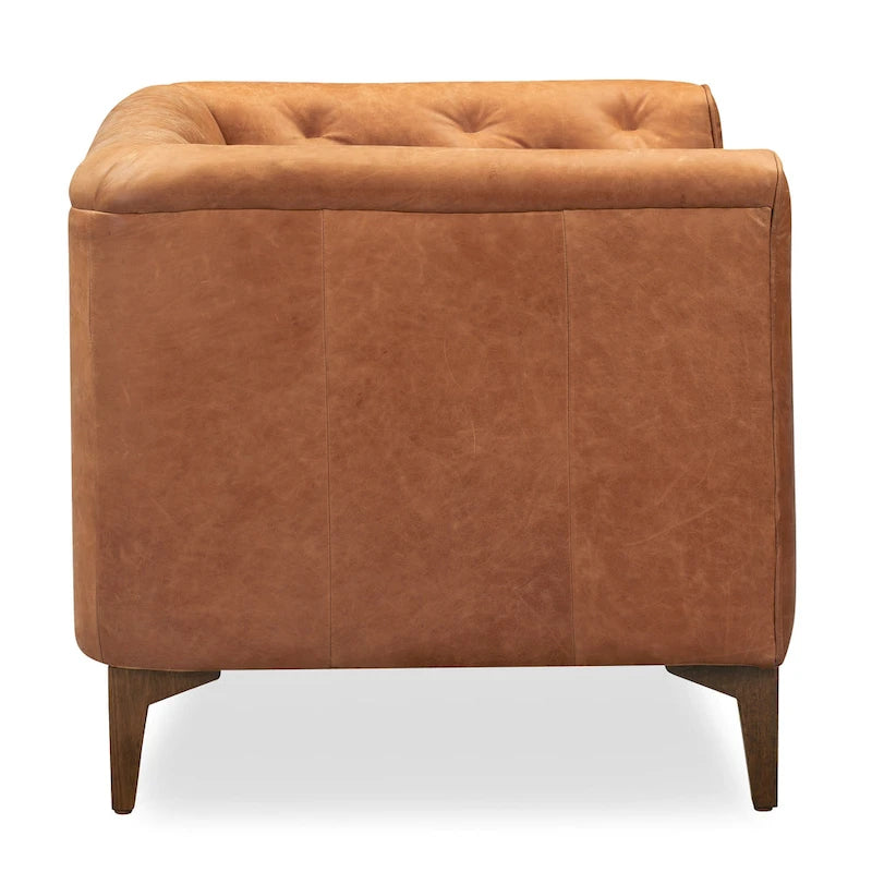 Full Grain Genuine Italian Leather Lounge Chair