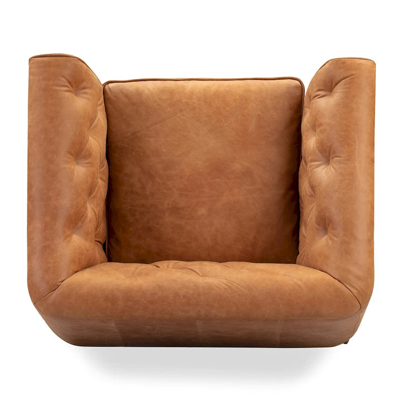 Full Grain Genuine Italian Leather Lounge Chair