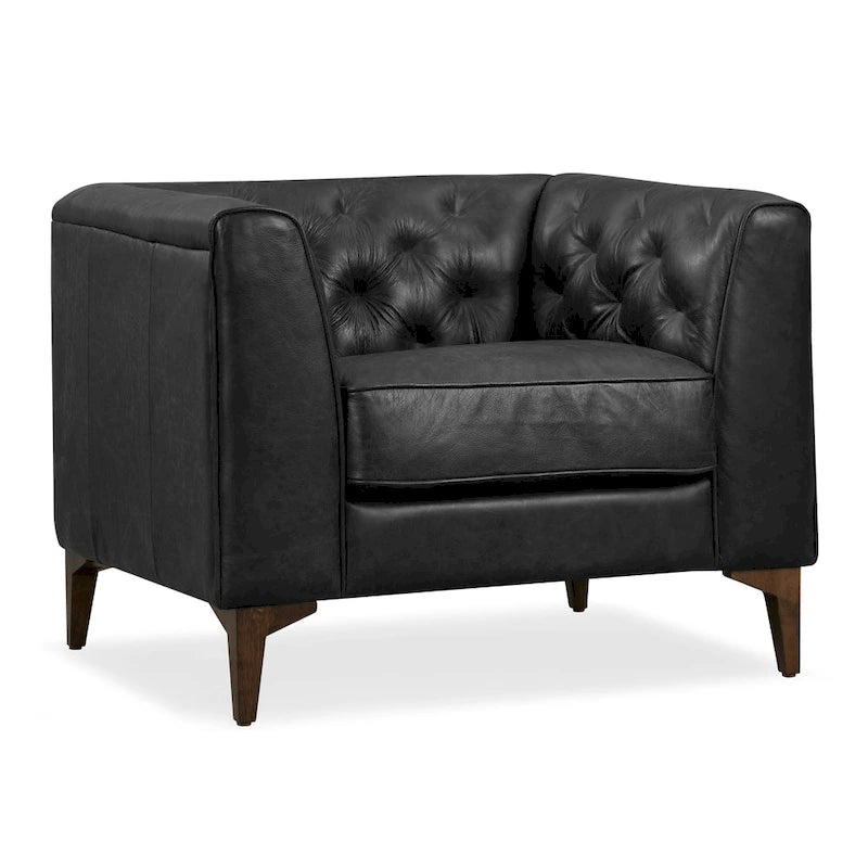 Full Grain Genuine Italian Leather Lounge Chair