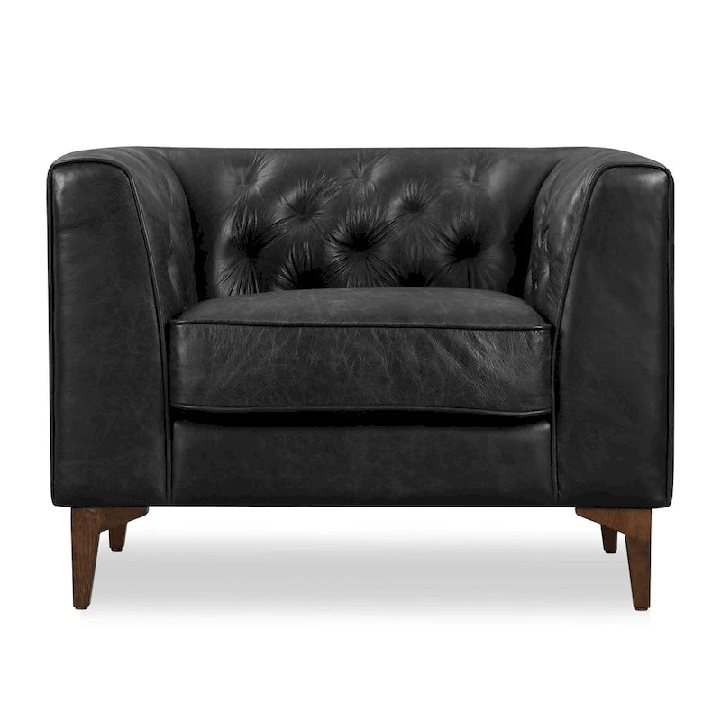 Full Grain Genuine Italian Leather Lounge Chair