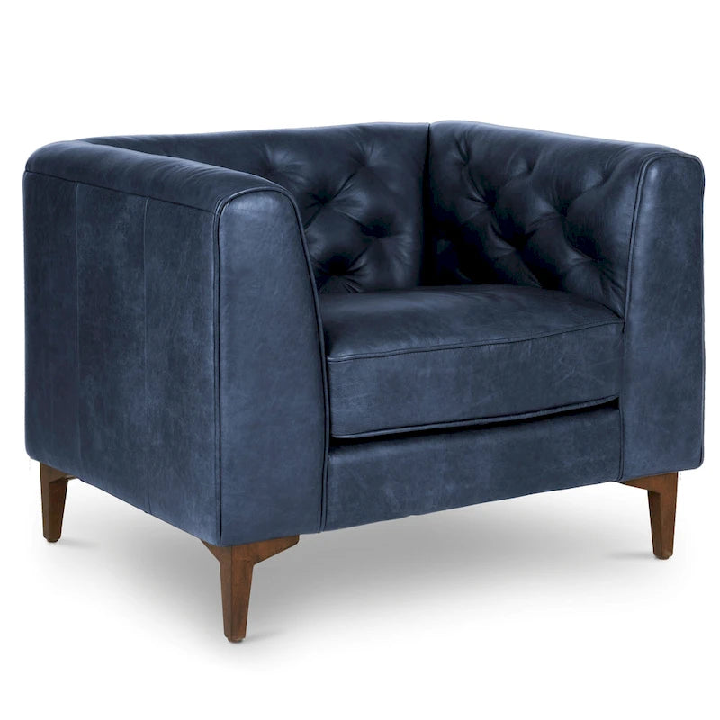 Full Grain Genuine Italian Leather Lounge Chair