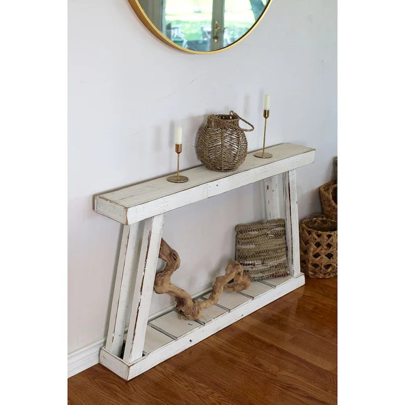 White 46x7x28 Single Top A-Frame Console